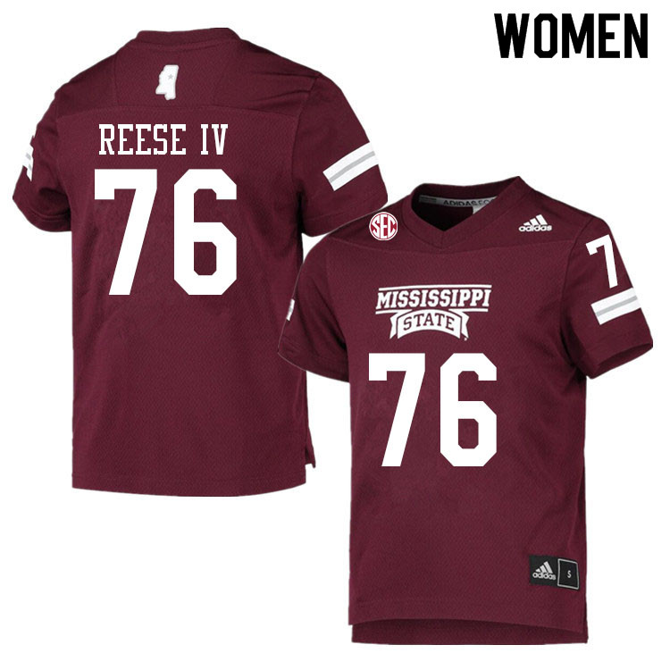 Women #76 Albert Reese IV Mississippi State Bulldogs College Football Jerseys Sale-Maroon